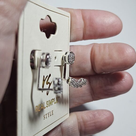 Real Simple Style Convertible Earrings With Rhinestones - Picture 3 of 10